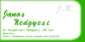 janos medgyesi business card